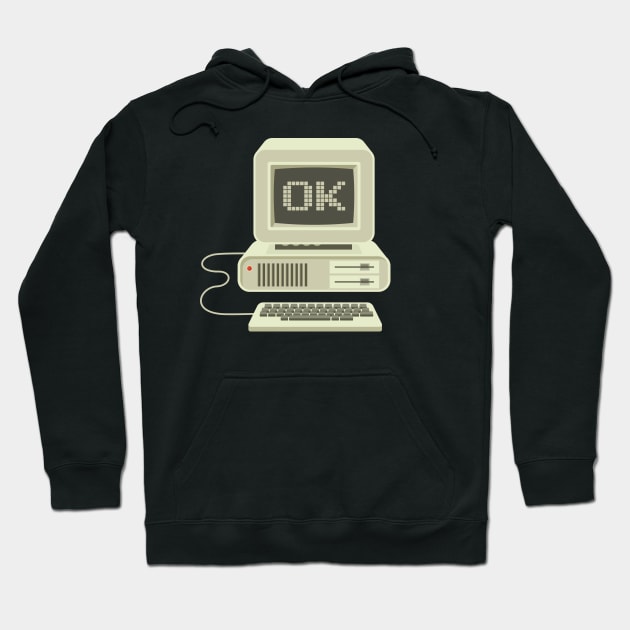 OK Computer: Retro Computer Screen with 16 Bit Text Hoodie by TwistedCharm